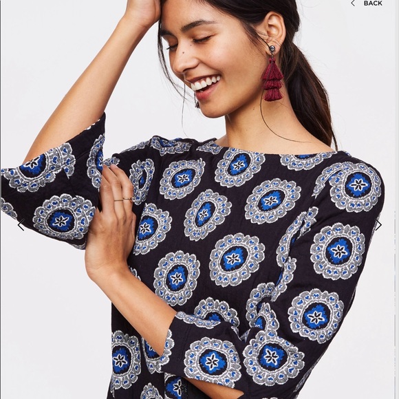 ANN TAYLOR LOFT SP MEDALLION SLIT SLEEVE DRESS - Picture 3 of 7